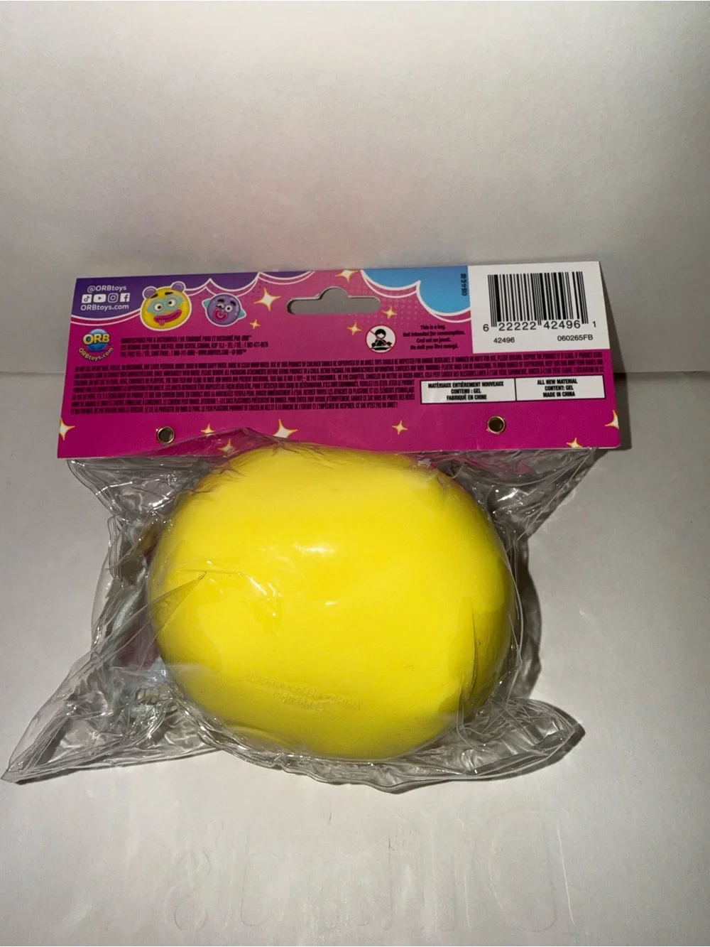 ORB Smushers Squishy Squeeze Toy Yellow Face w/ Blue Glasses Ages 4-7